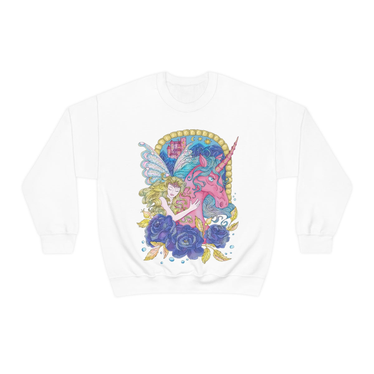 White Blonde Princess and Magic Unicorn Sweatshirt