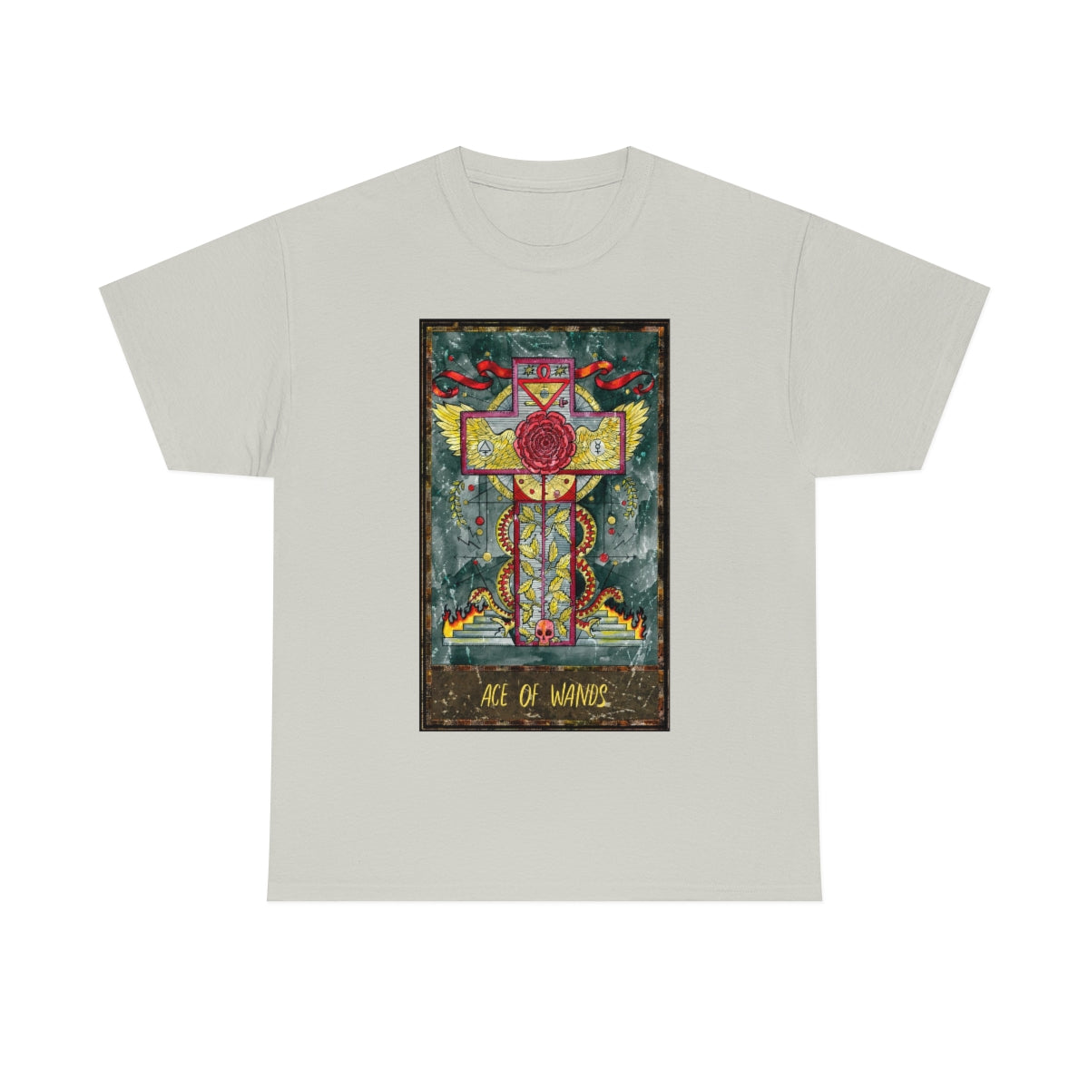 Ice Grey Ace of Wands Tarot Card T-shirt