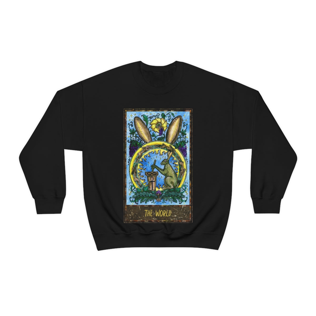 Black The World Tarot Card Sweatshirt