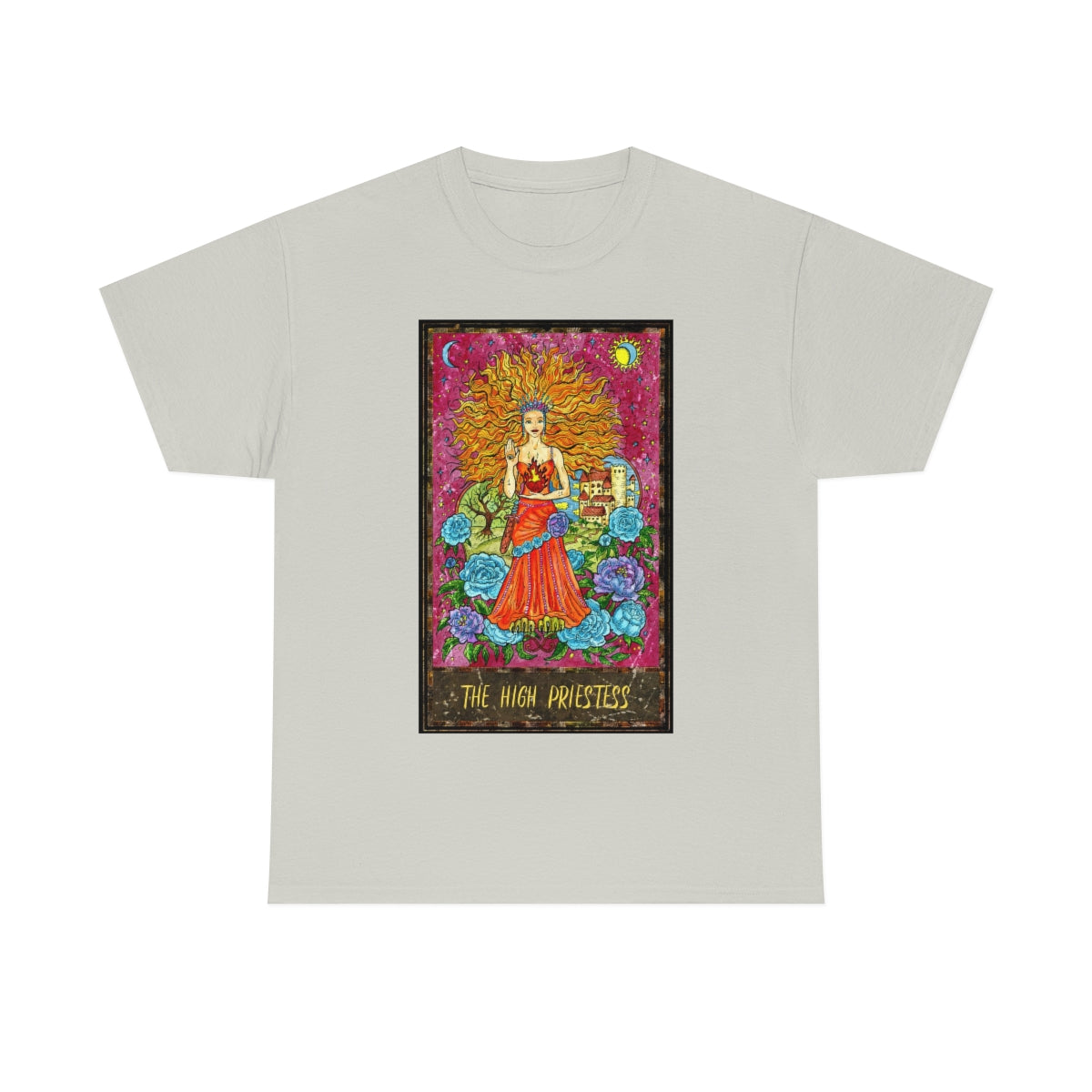 Ice Grey The High Priestess Tarot Card T-shirt