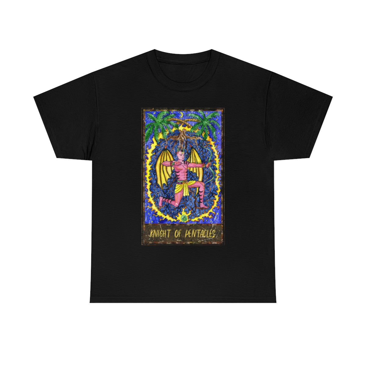 Black Knight of Pentacles Tarot Card T-shirt