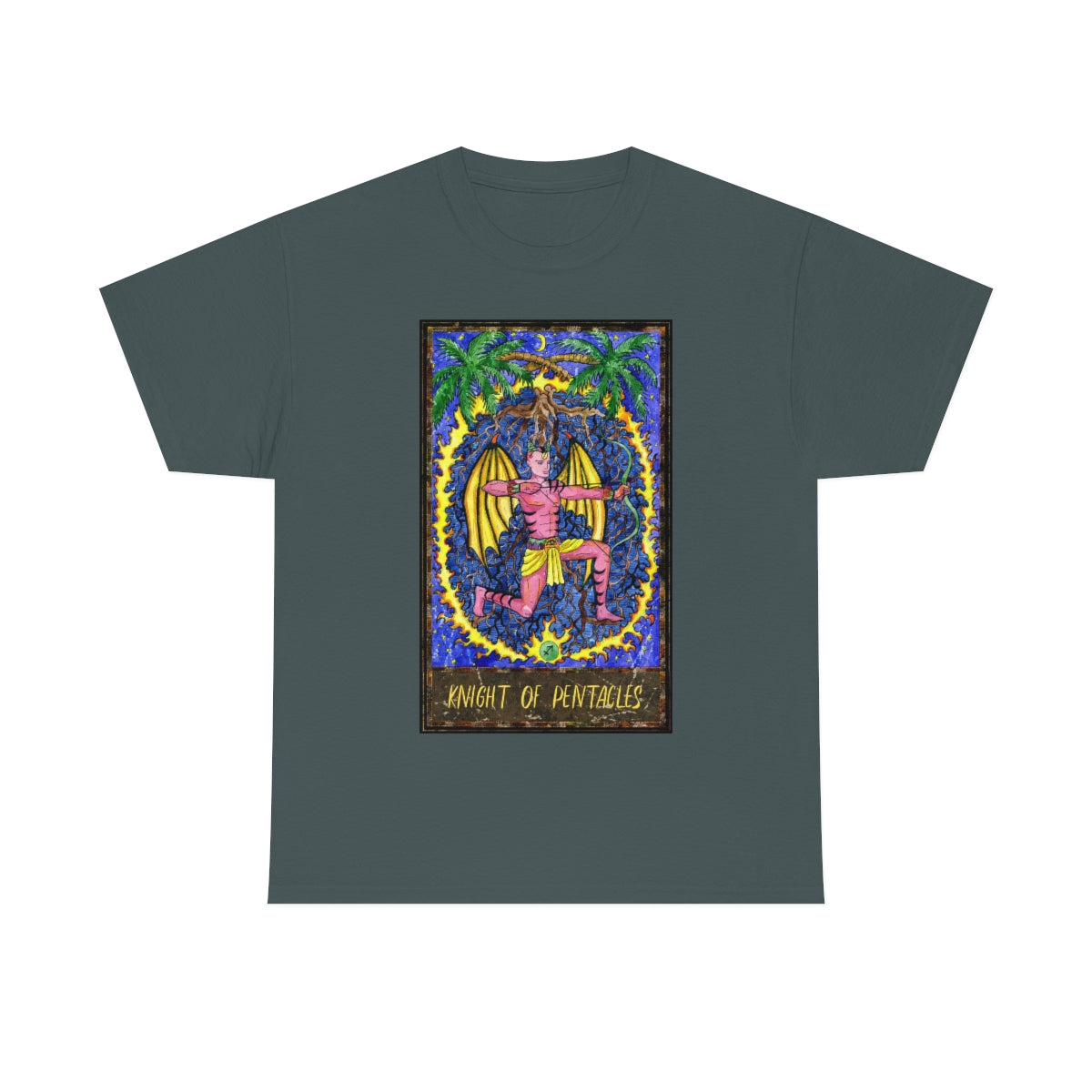 Charcoal Knight of Pentacles Tarot Card T-shirt