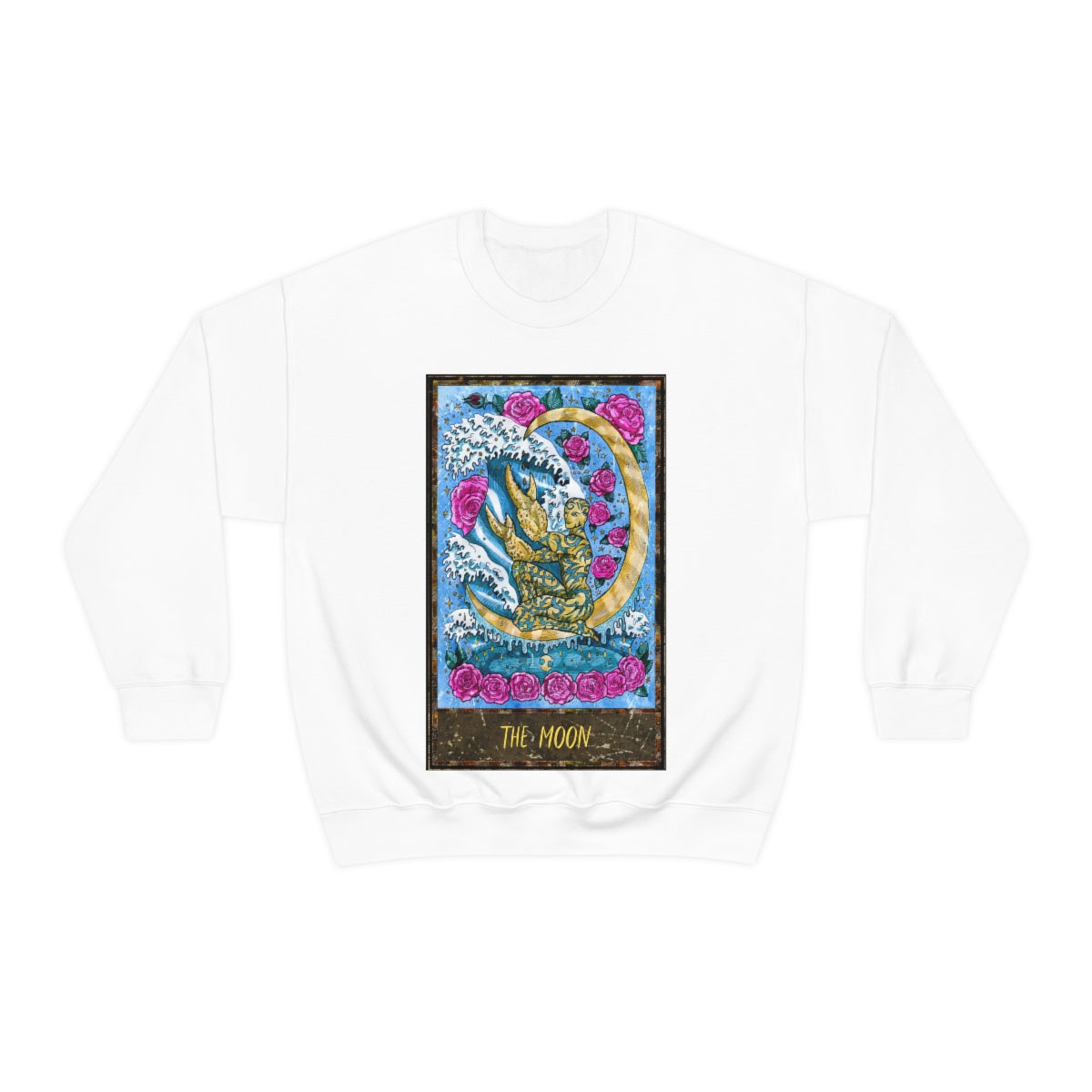 White The Moon Tarot Card Sweatshirt