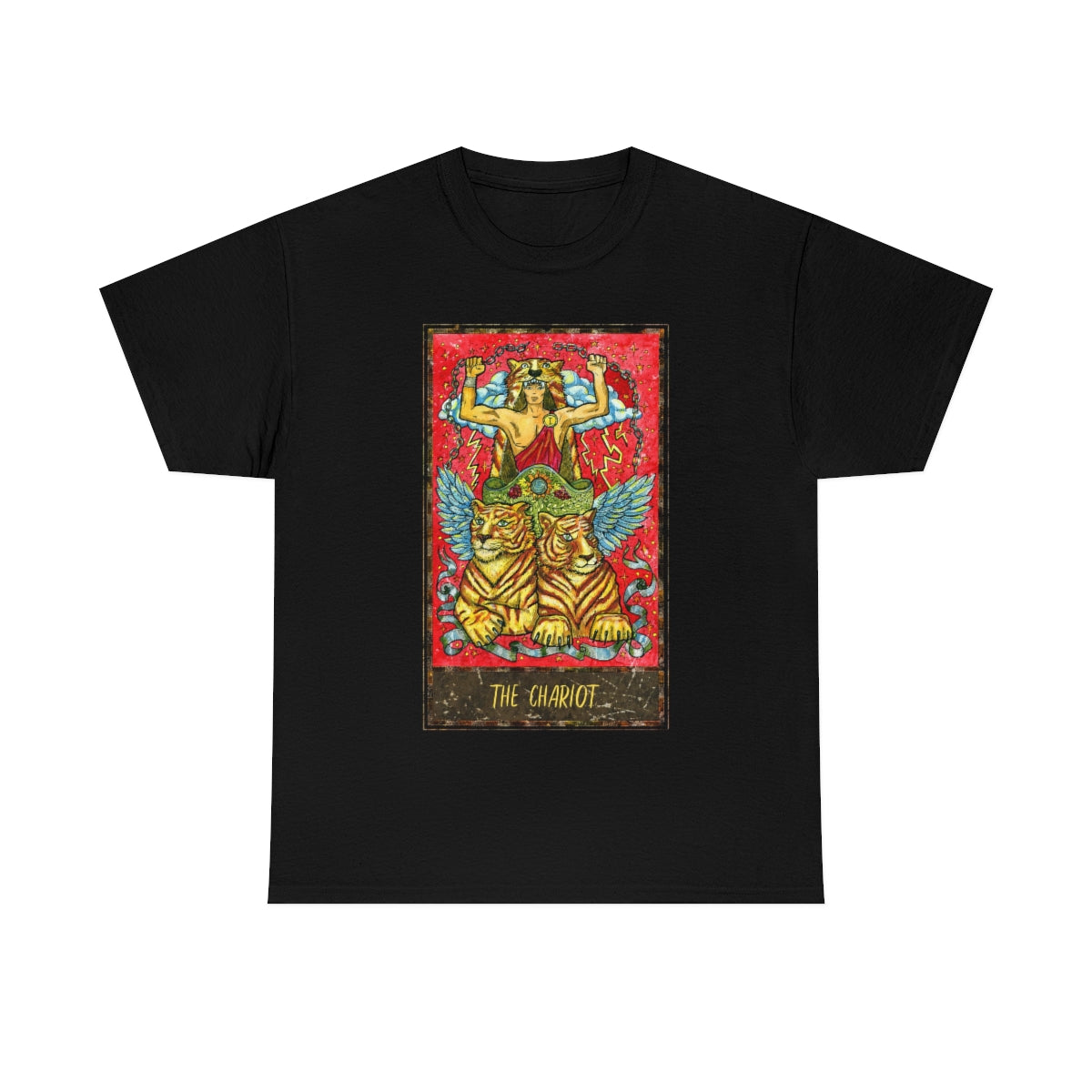 Black The Chariot Tarot Card T-shirt