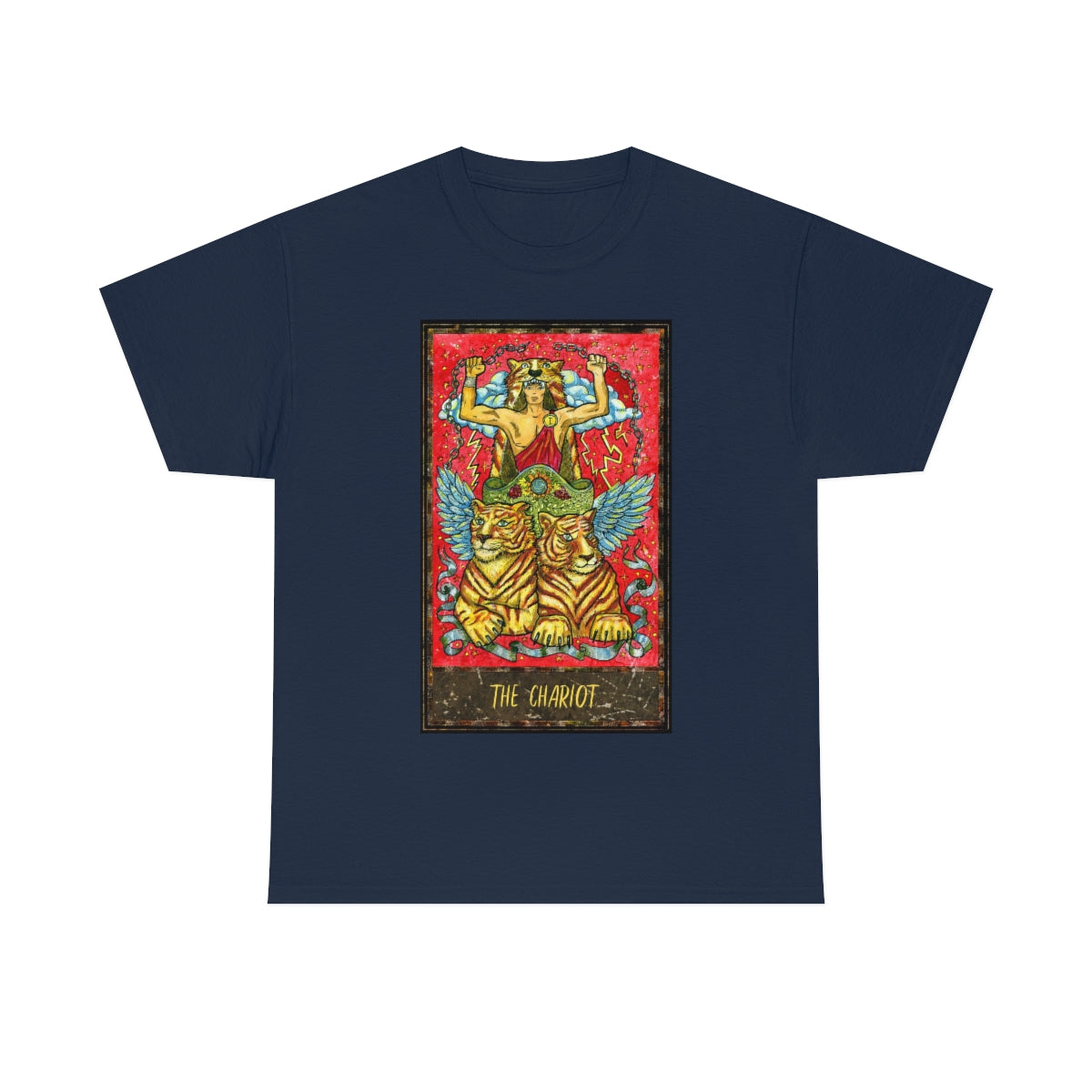 Navy The Chariot Tarot Card T-shirt