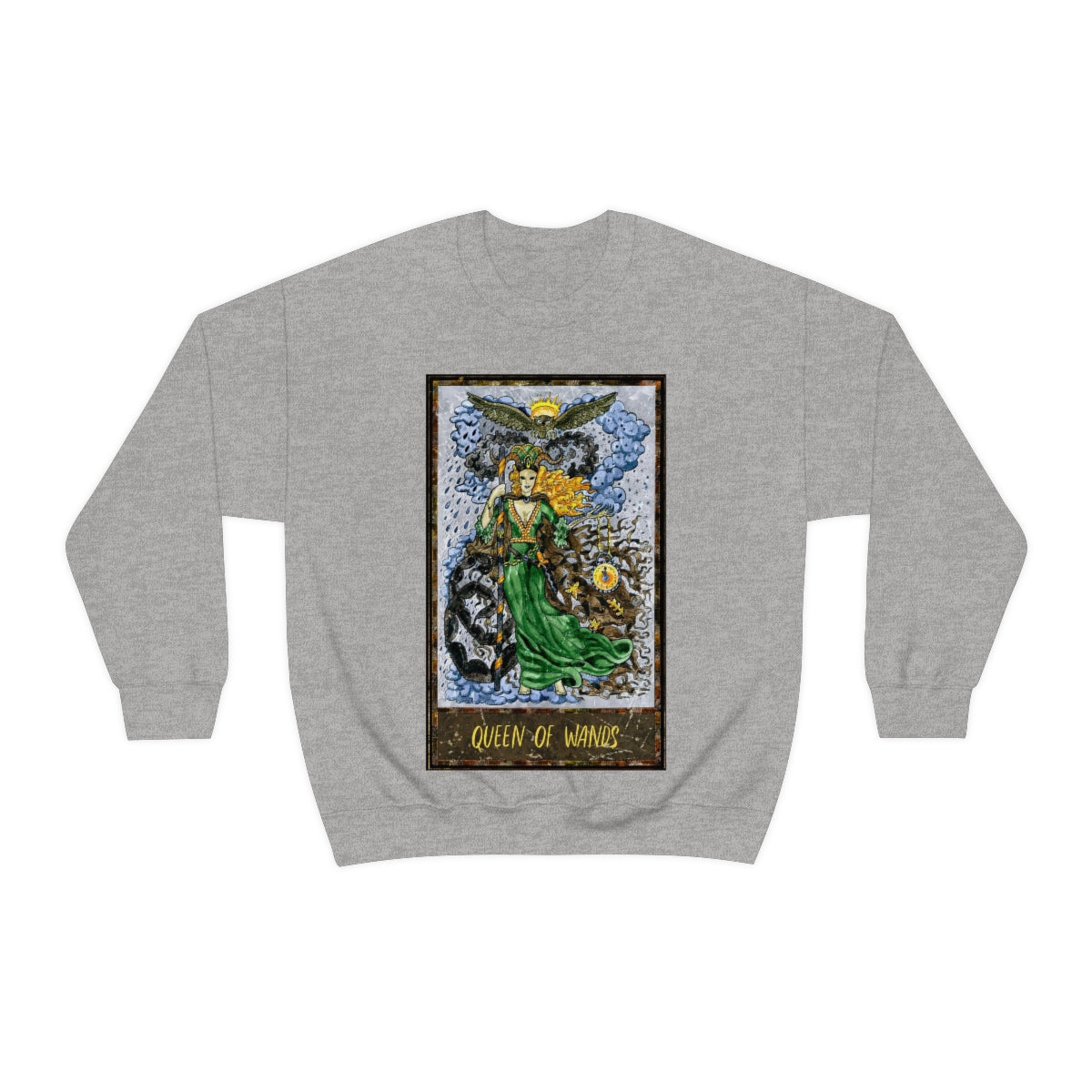 Sport Grey Queen of Wands Tarot Card Sweatshirt