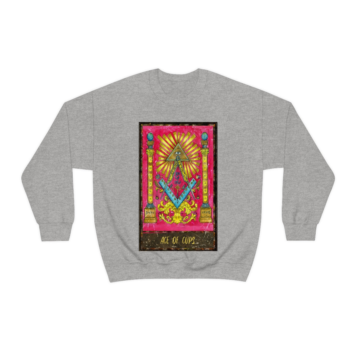 Ace of Cups Tarot Card Sweatshirt in Gray color