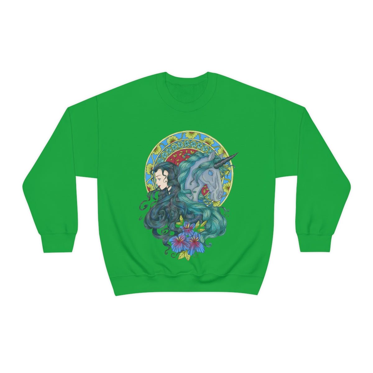 Irish Green Caribbean Current Princess and Magic Unicorn Sweatshirt