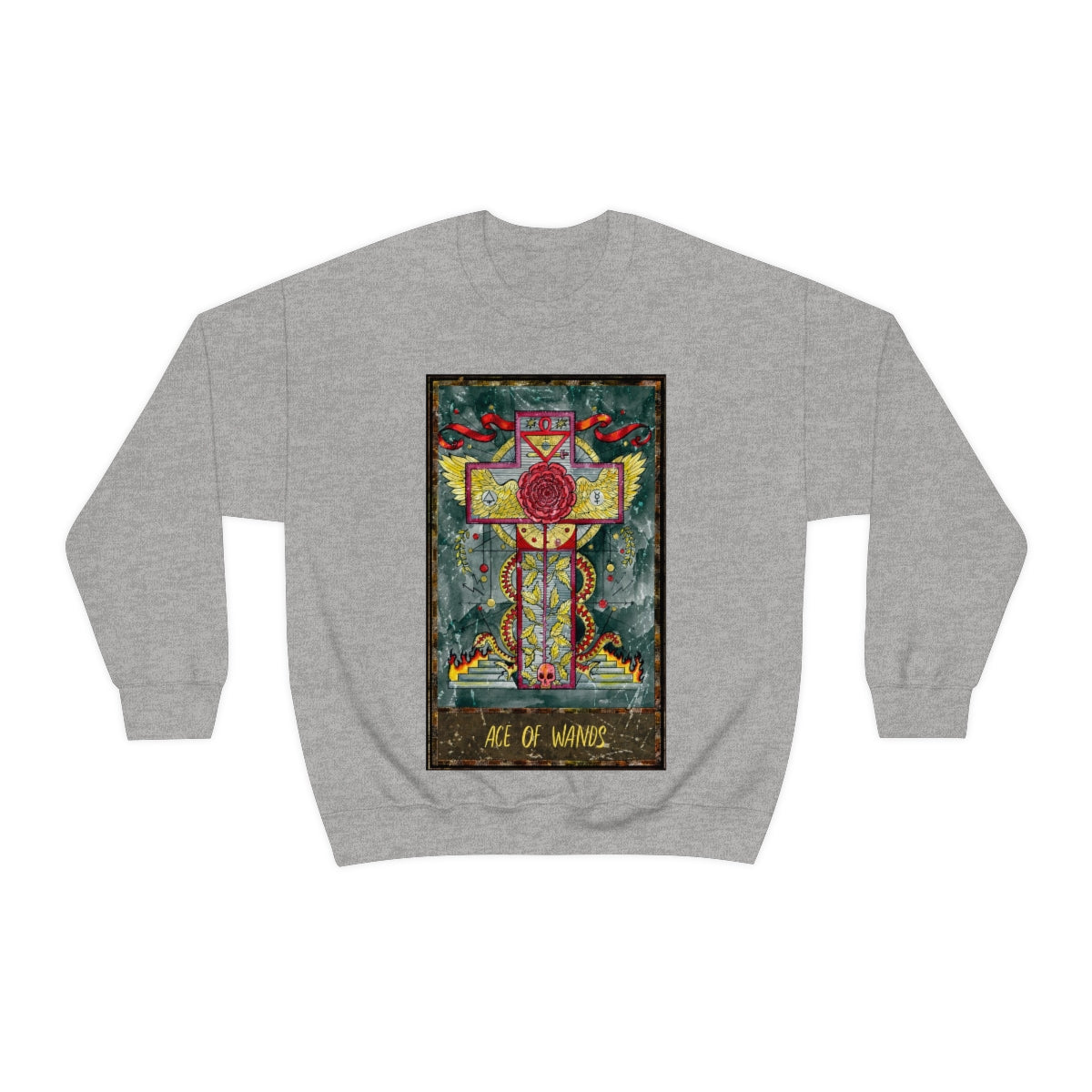 Grey Ace of Wands Tarot Card Sweatshirt