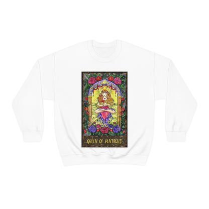 White Queen of Pentacles Tarot Card Sweatshirt