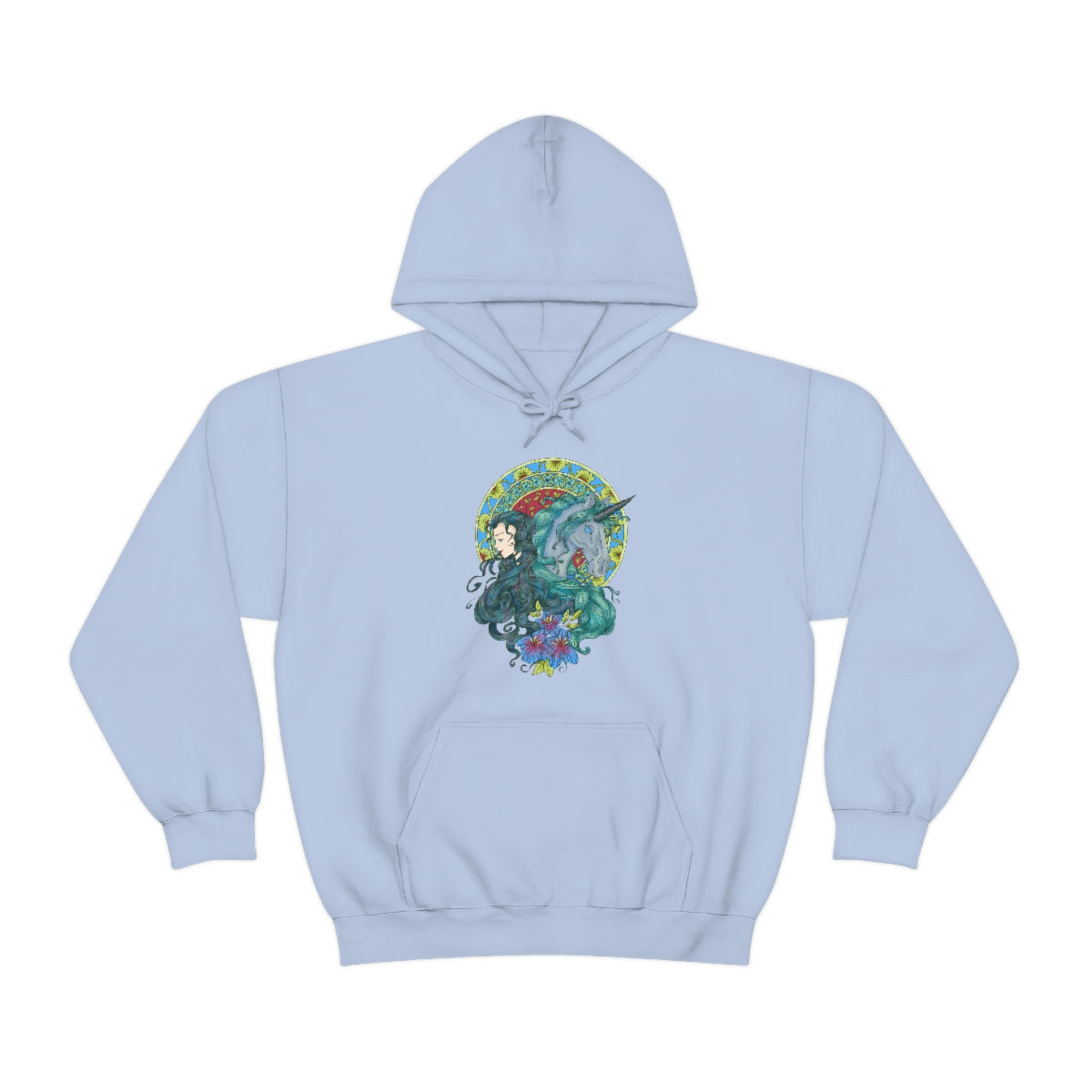 Light Blue Caribbean Current Princess and Magic Unicorn Hoodie