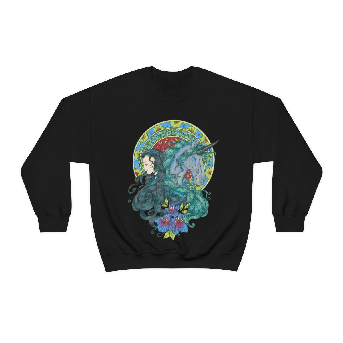 Black Caribbean Current Princess and Magic Unicorn Sweatshirt