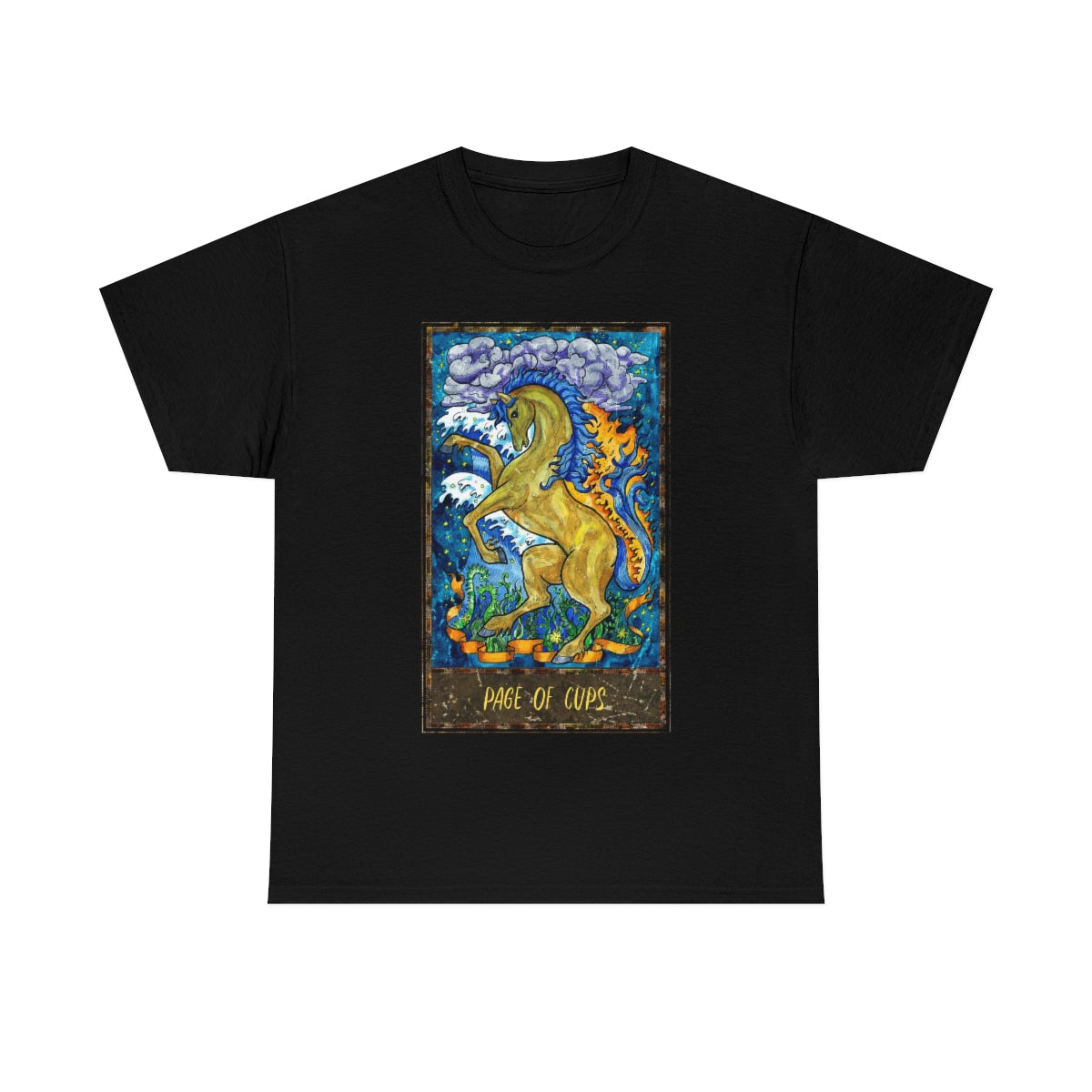 Black Page of Cups Tarot Card T-shirt