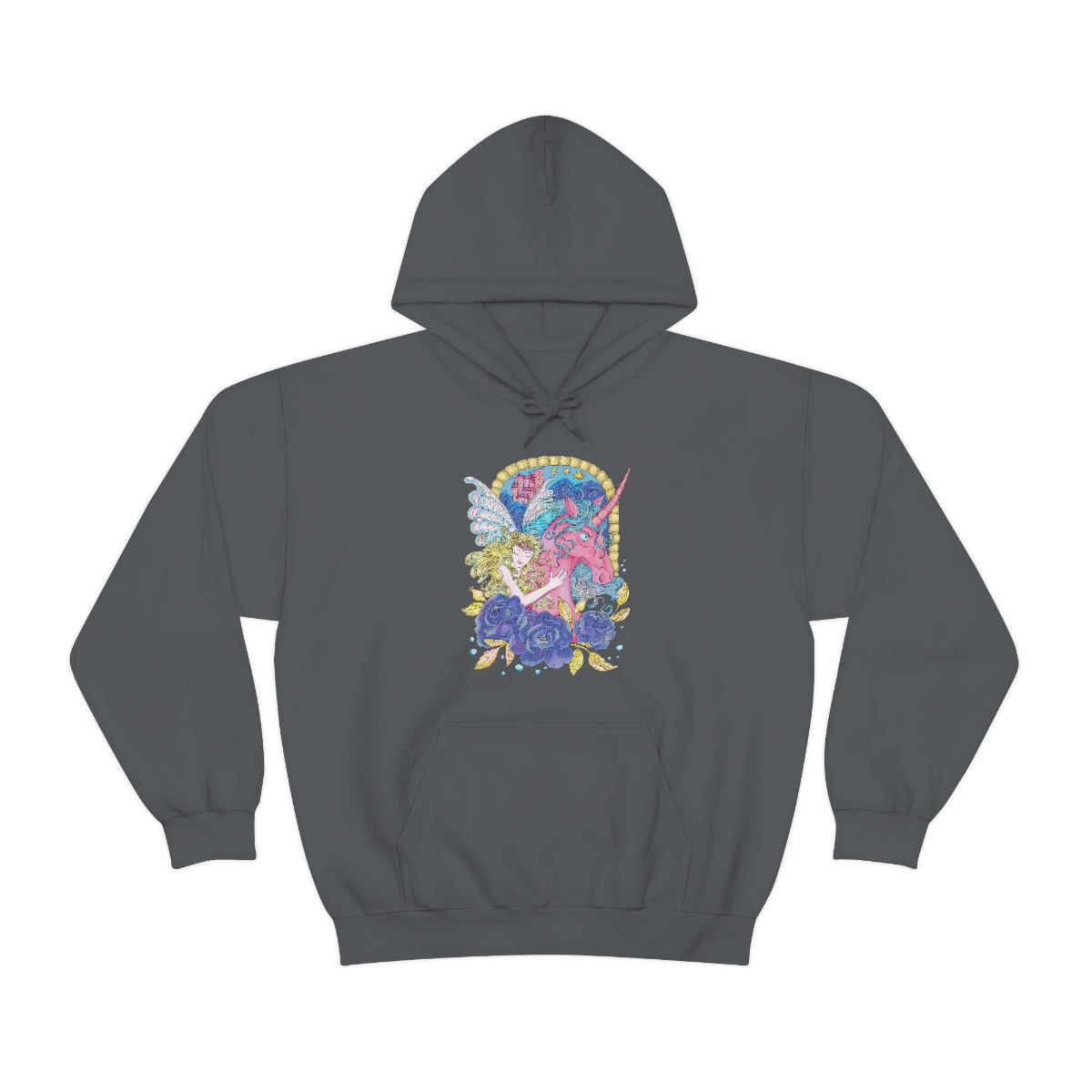 Charcoal Blonde Princess and Magic Unicorn Hoodie