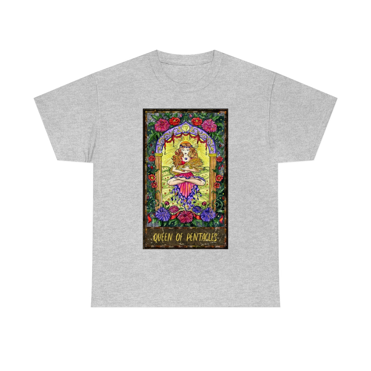 Sport Grey Queen of Pentacles Tarot Card T-Shirt