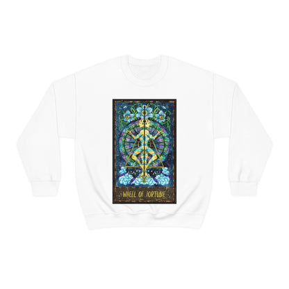 White Wheel of Fortune Tarot Card Sweatshirt