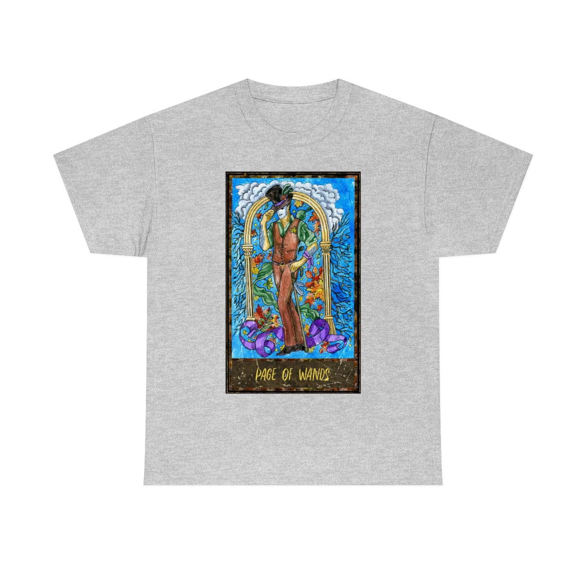 Sport Grey Page of Wands Tarot Card T-shirt