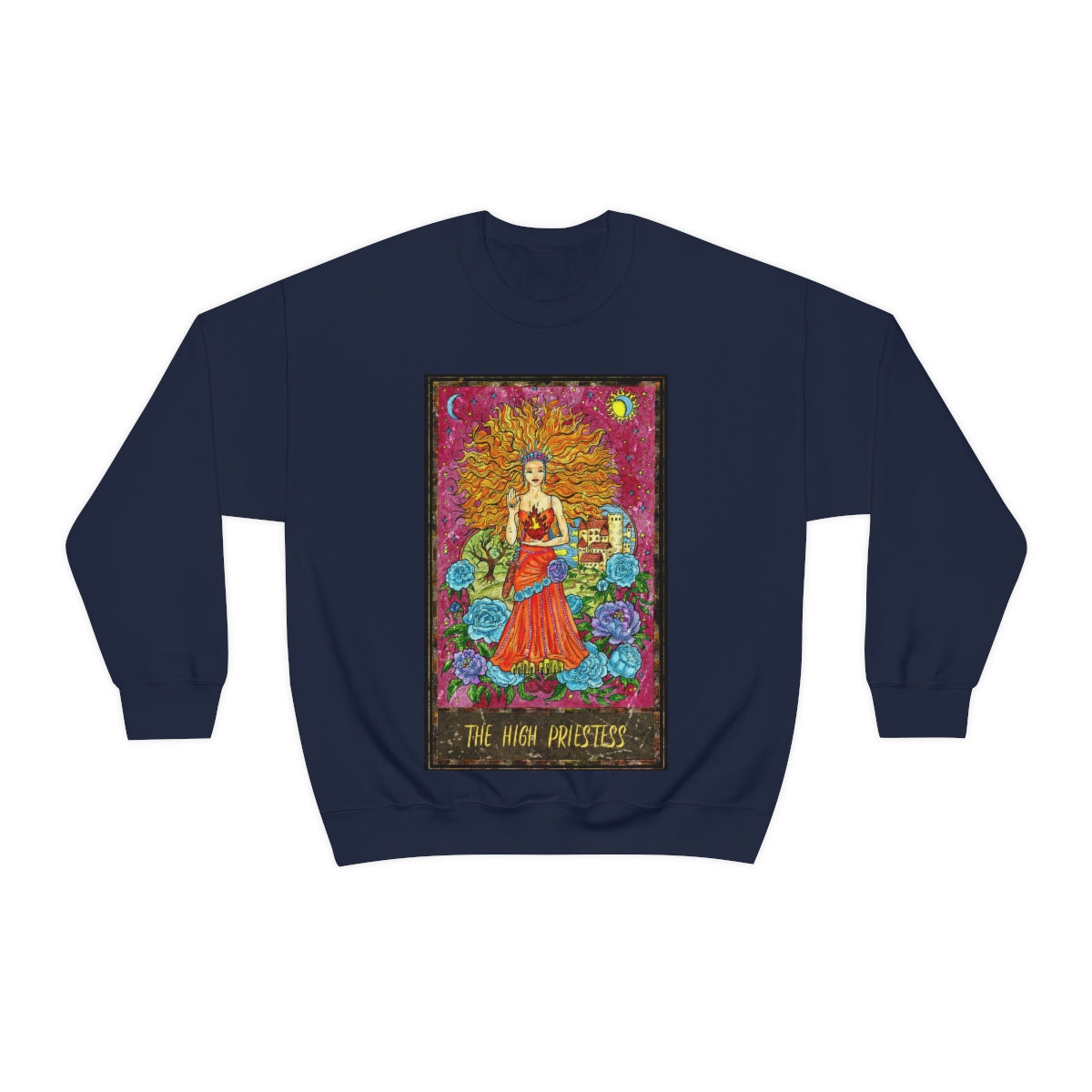 Navy The High Priestess Tarot Card Sweatshirt