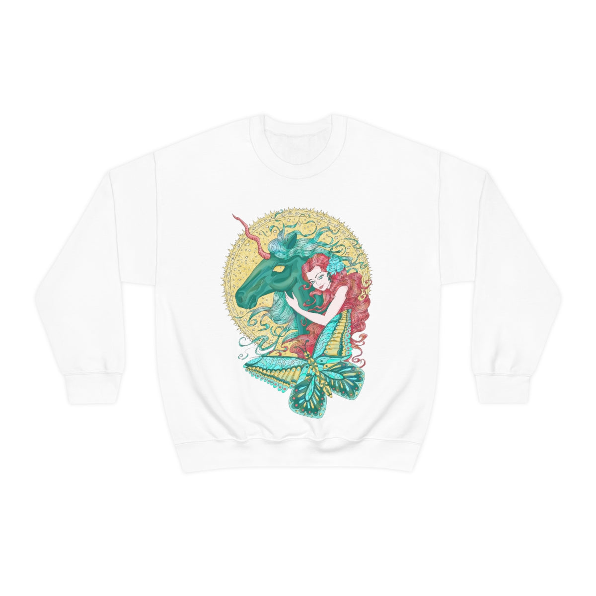 White Poppy Red Princess and Magic Unicorn Sweatshirt