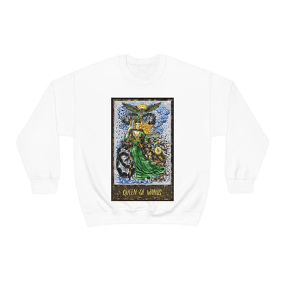 White Queen of Wands Tarot Card Sweatshirt