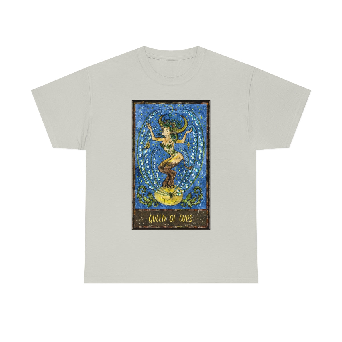 Ice Grey Queen of Cups Tarot Card T-Shirt