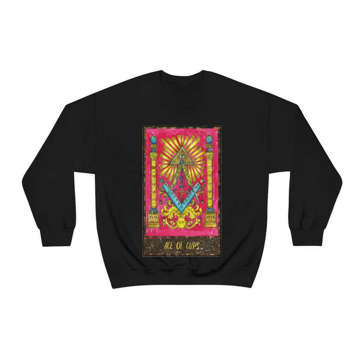 Ace of Cups Tarot Card Sweatshirt in Black color