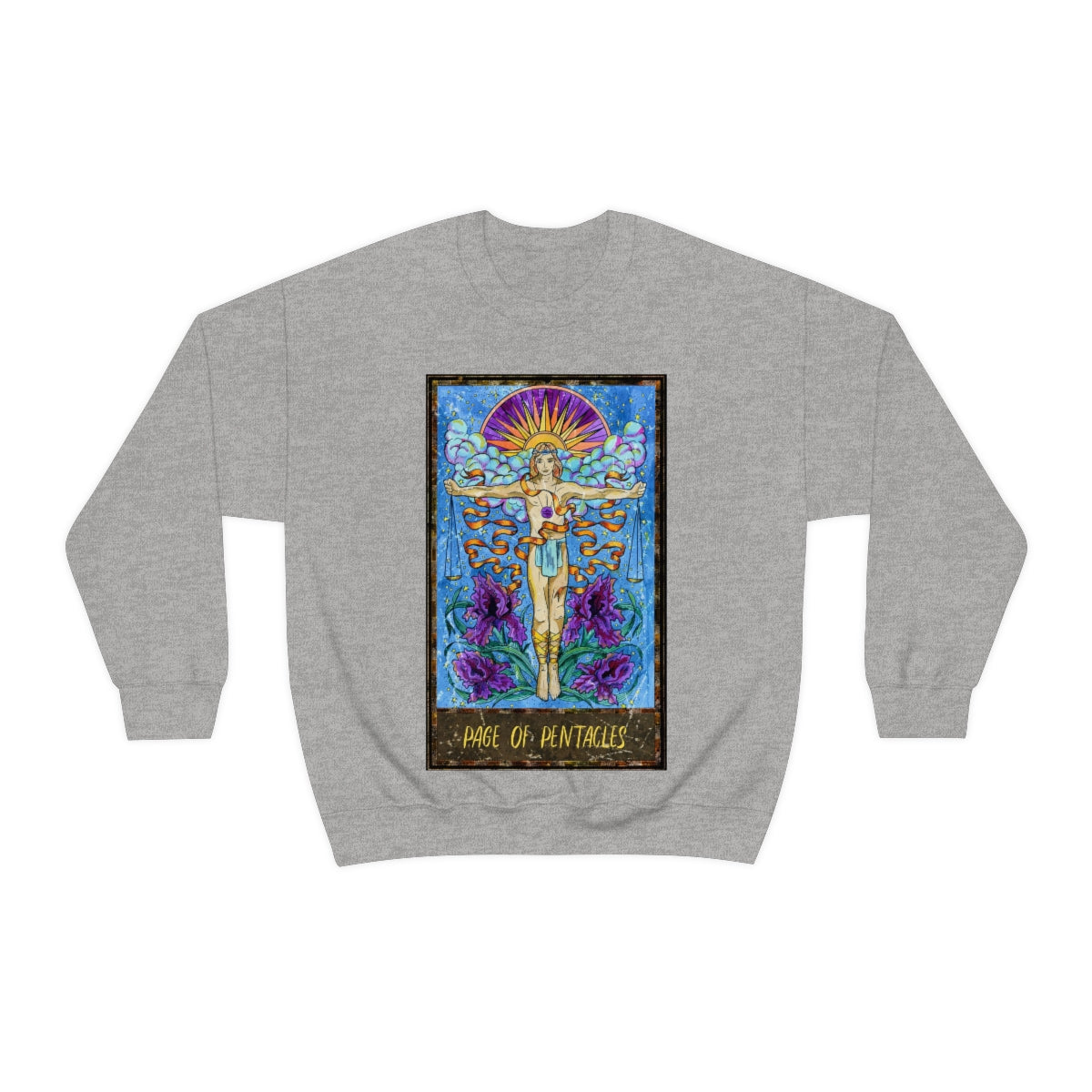 Sport Grey Page of Pentacles Tarot Card Sweatshirt