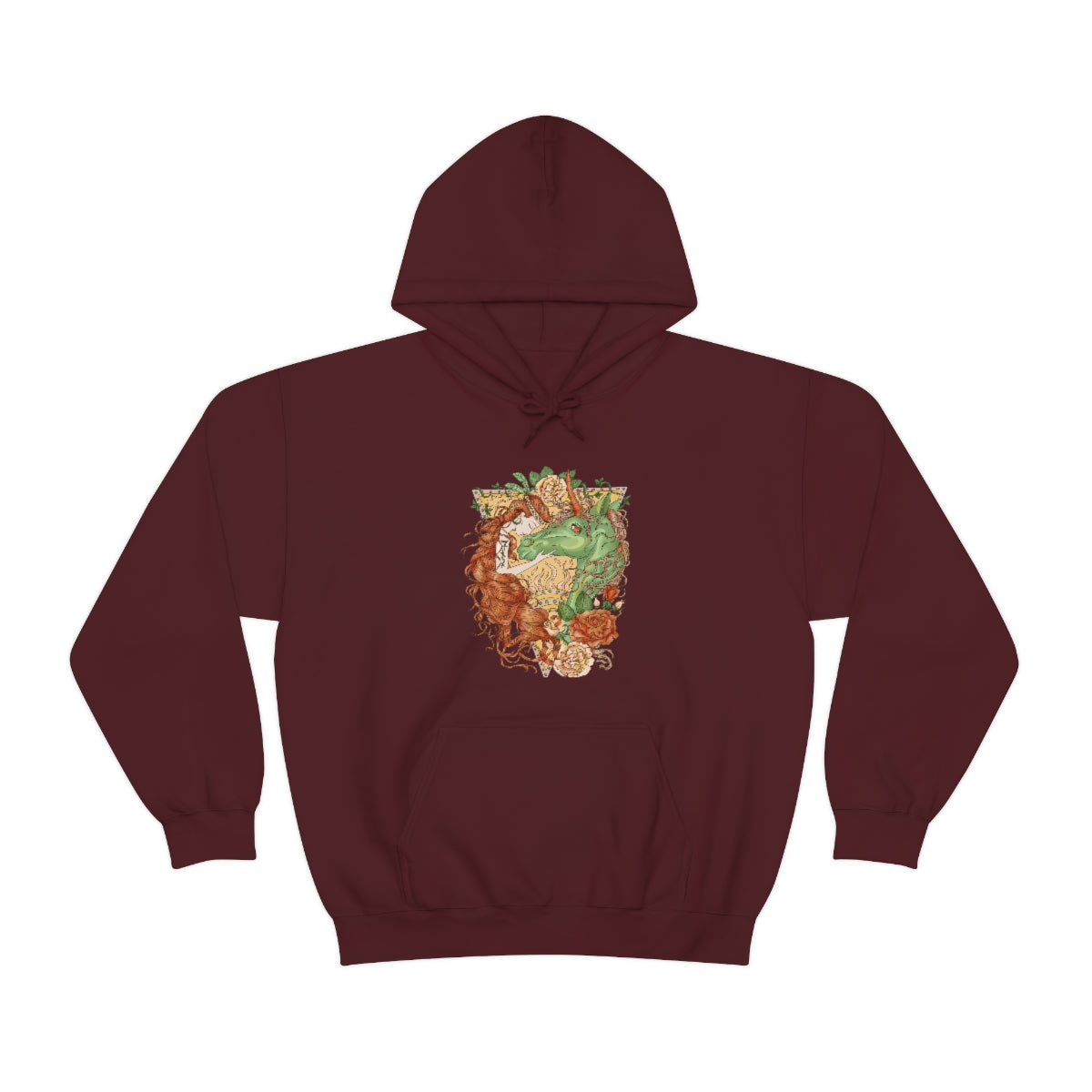 Maroon Cocoa Brown Princess and Magic Unicorn Hoodie