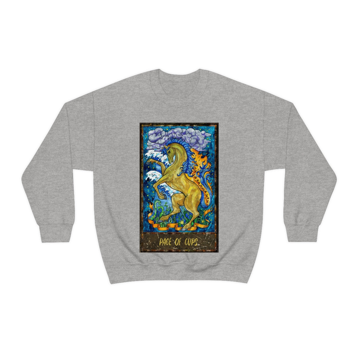 Sport Grey Page of Cups Tarot Card Sweatshirt