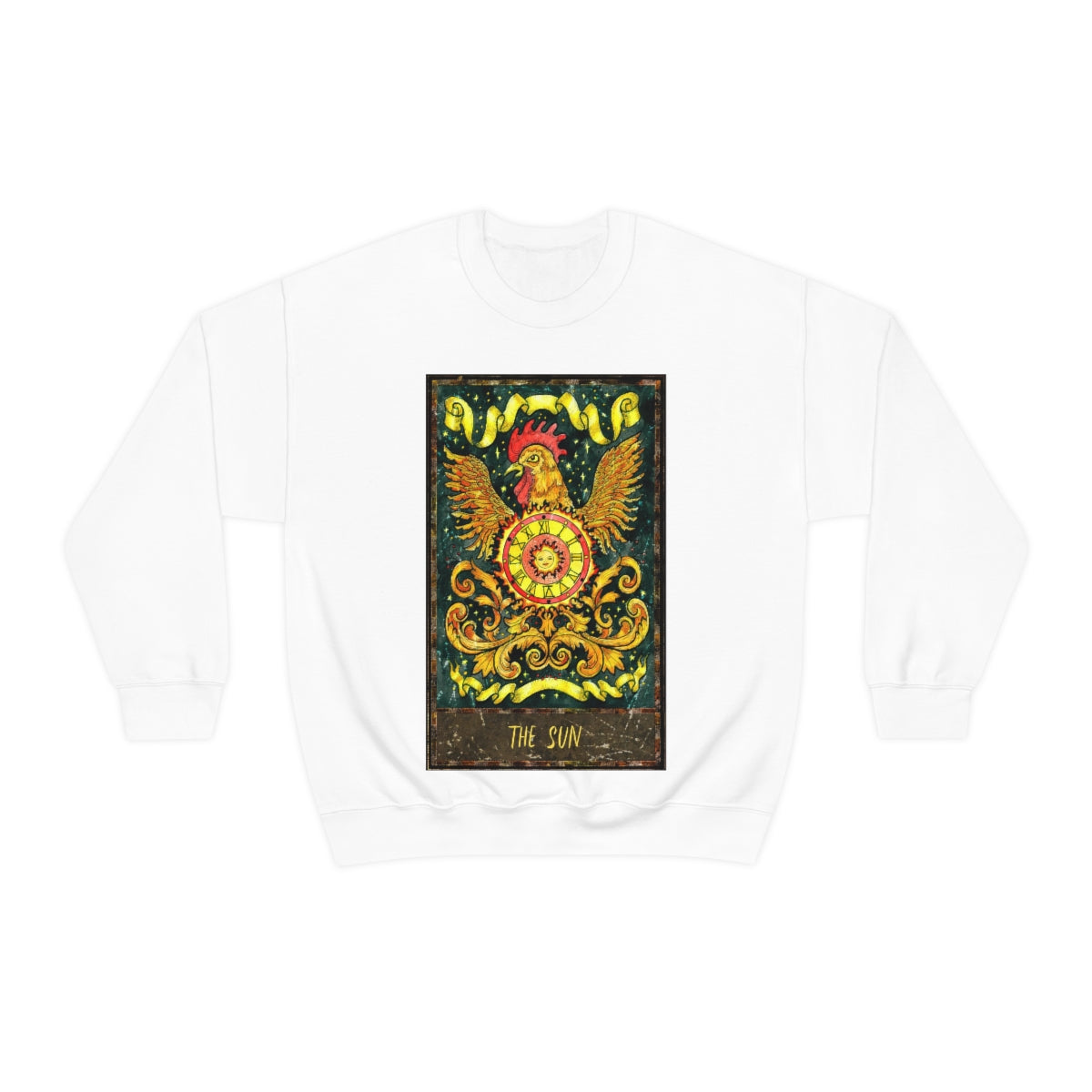 White The Sun Tarot Card Sweatshirt