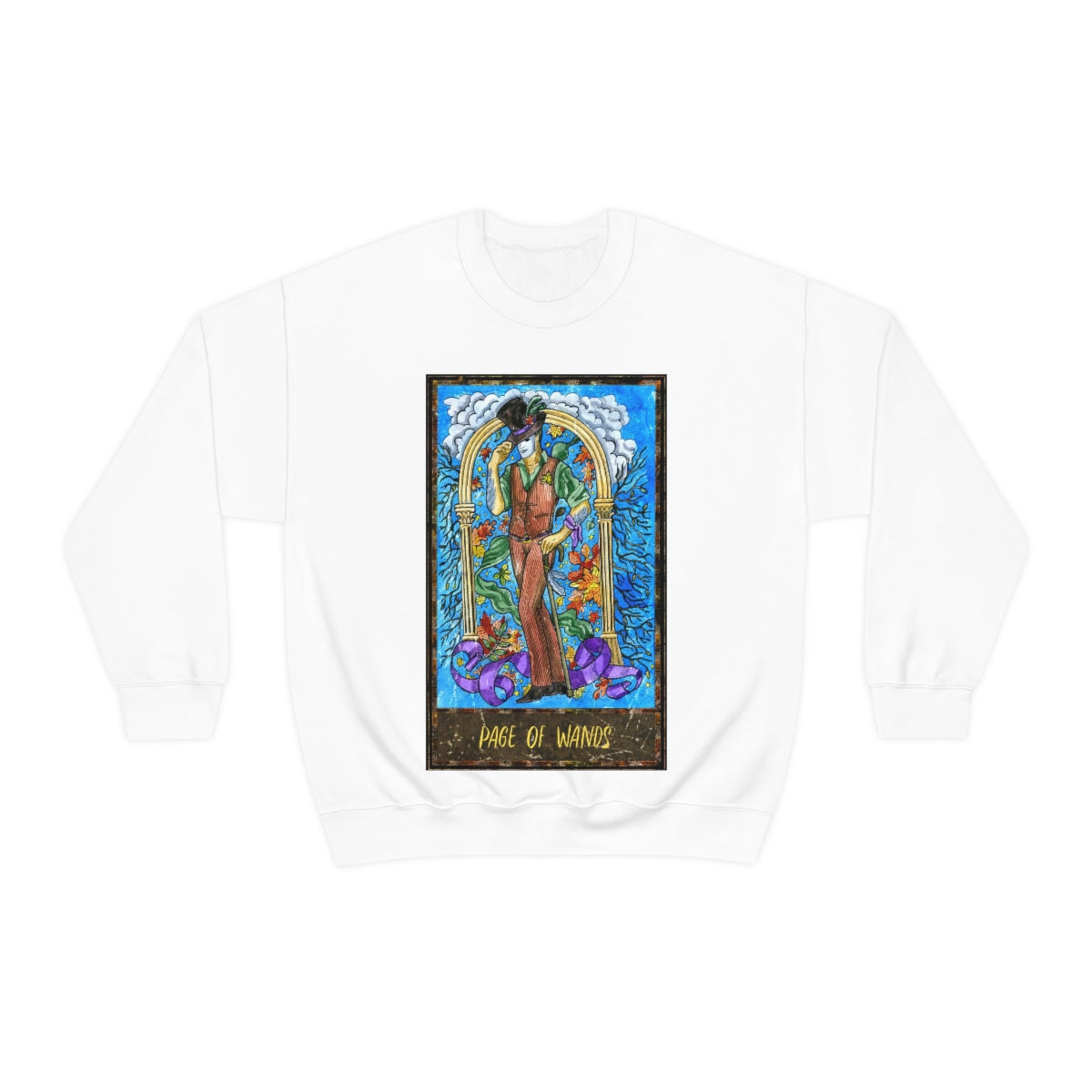 White Page of Wands Tarot Card Sweatshirt