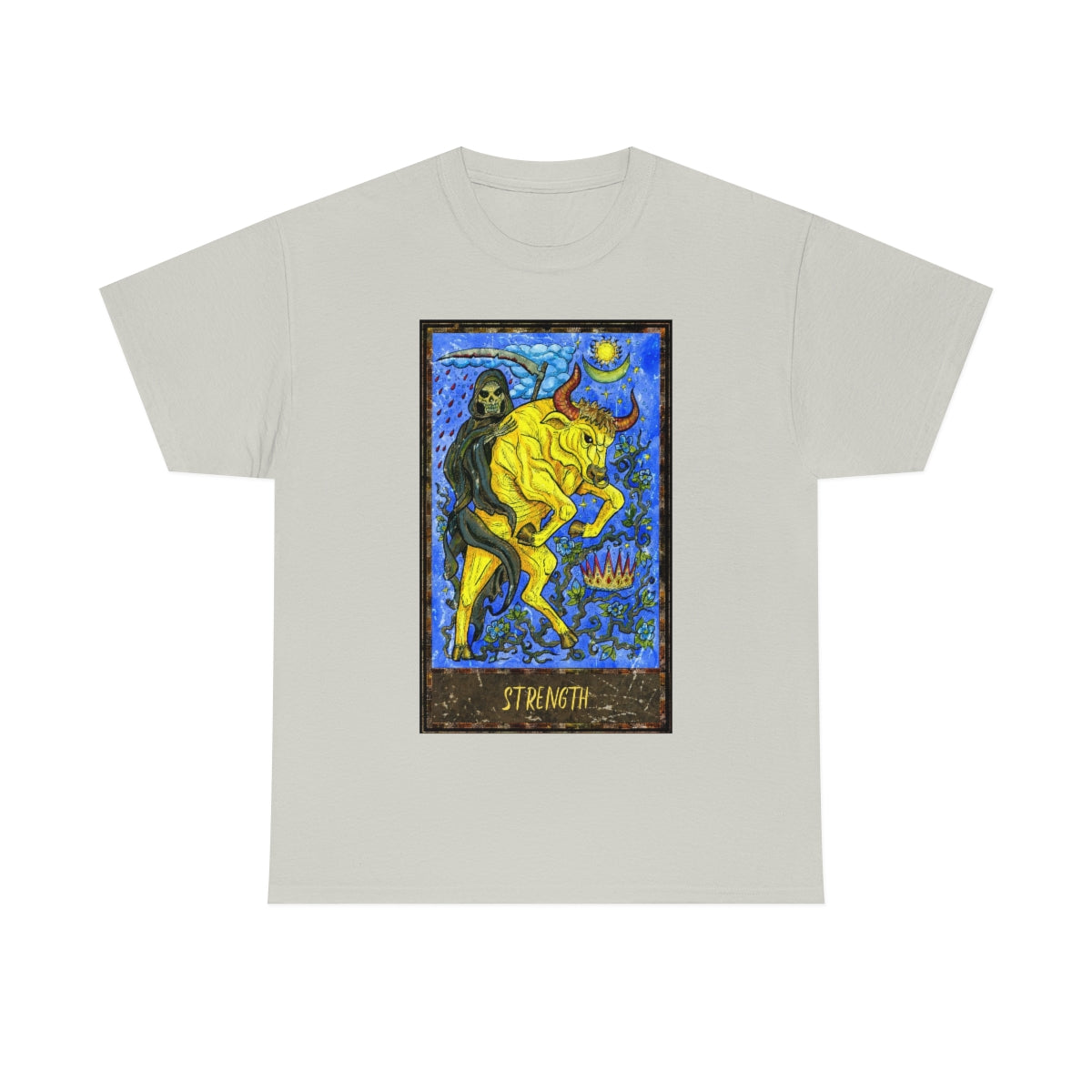 Ice Grey Strength Tarot Card T-shirt