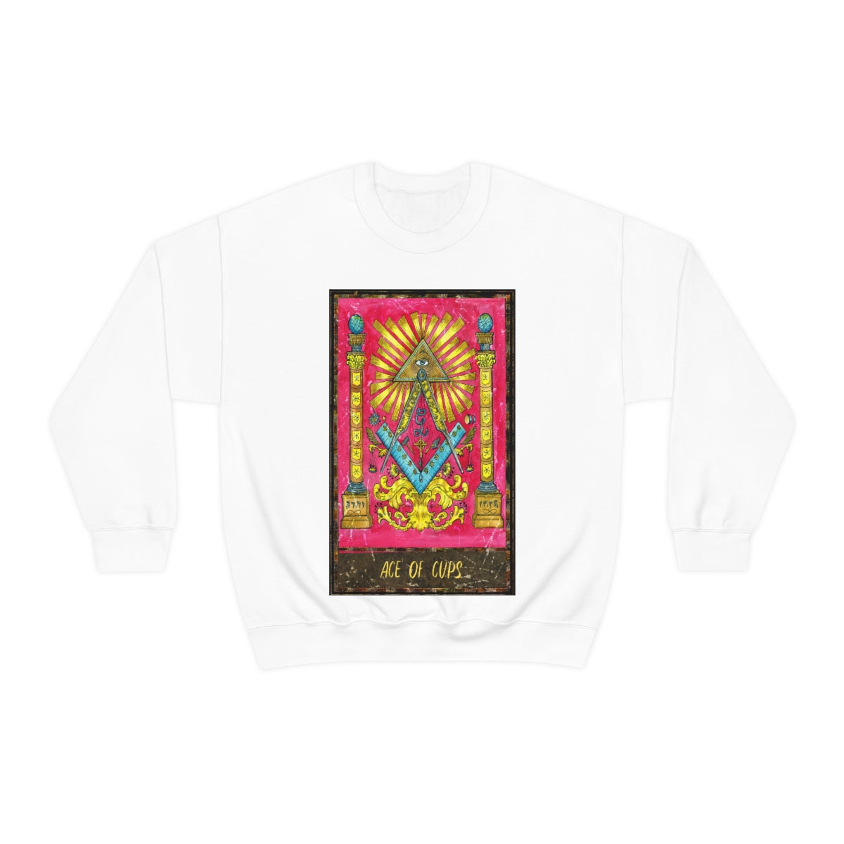 Ace of Cups Tarot Card Sweatshirt in White color