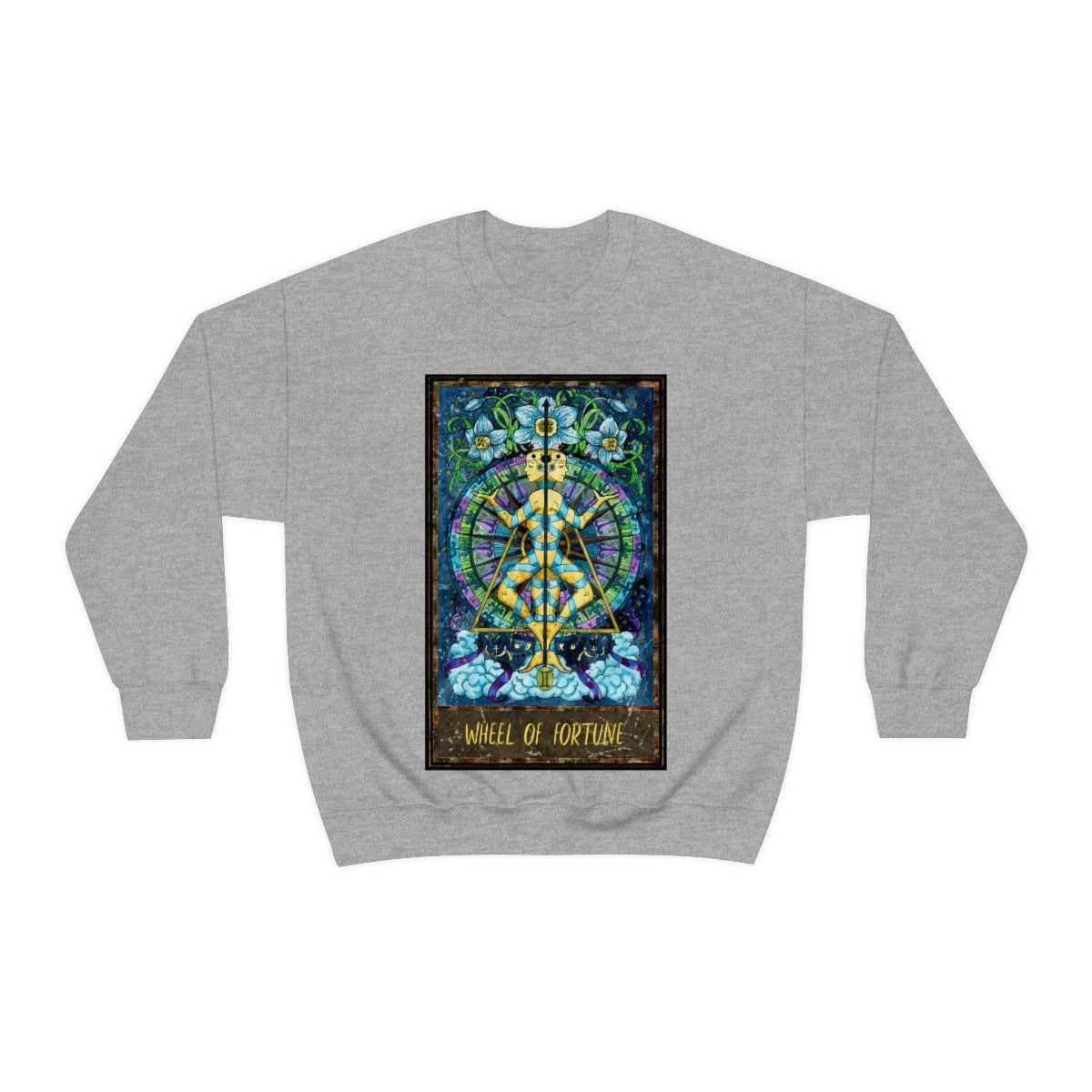 Sport Grey Wheel of Fortune Tarot Card Sweatshirt