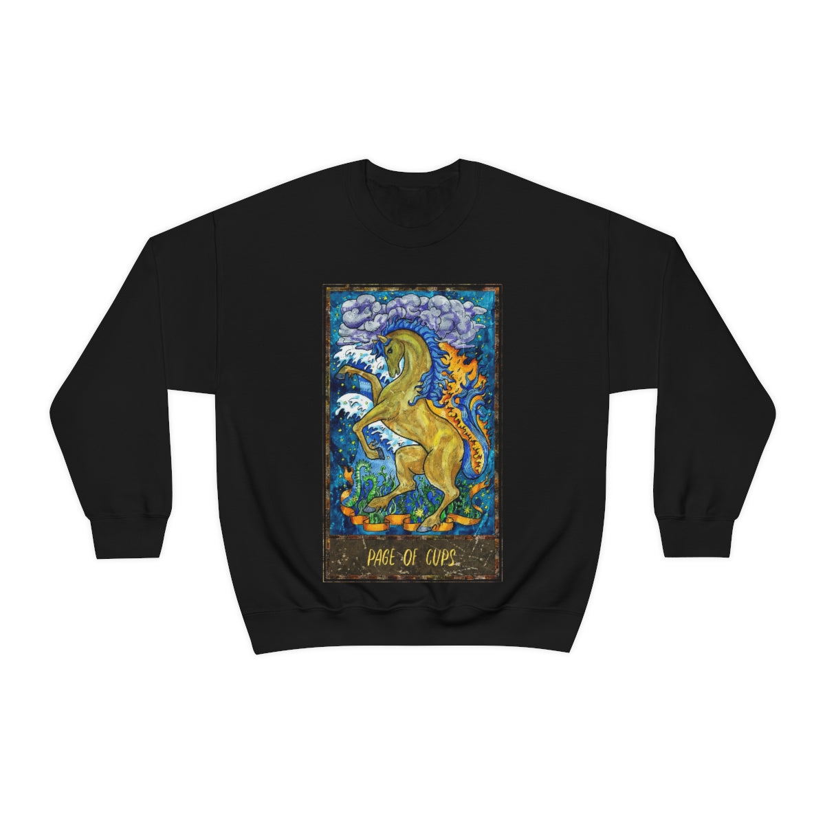 Black Page of Cups Tarot Card Sweatshirt