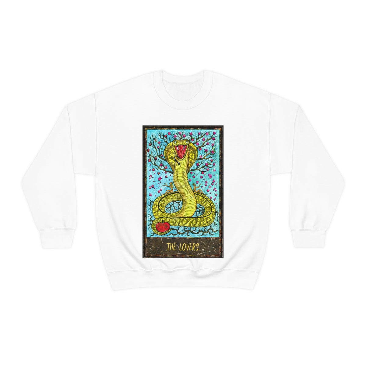 White The Lovers Tarot Card Sweatshirt