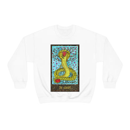 White The Lovers Tarot Card Sweatshirt