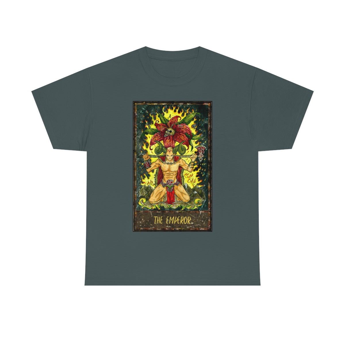 Charcoal The Emperor Tarot Card T-shirt