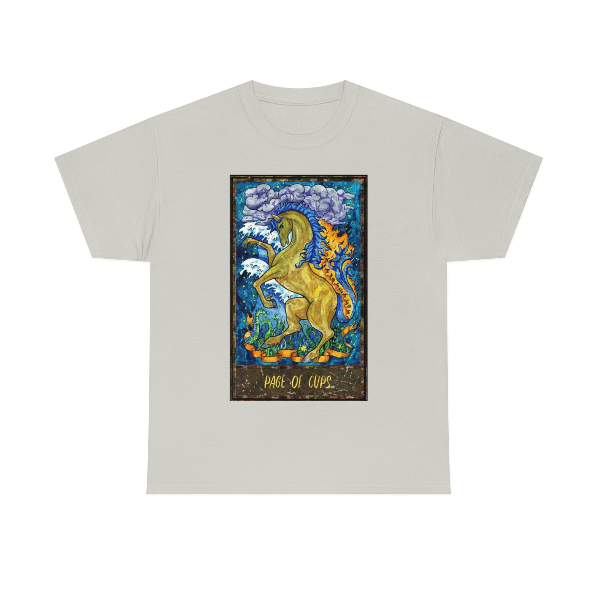 Ice Grey Page of Cups Tarot Card T-shirt