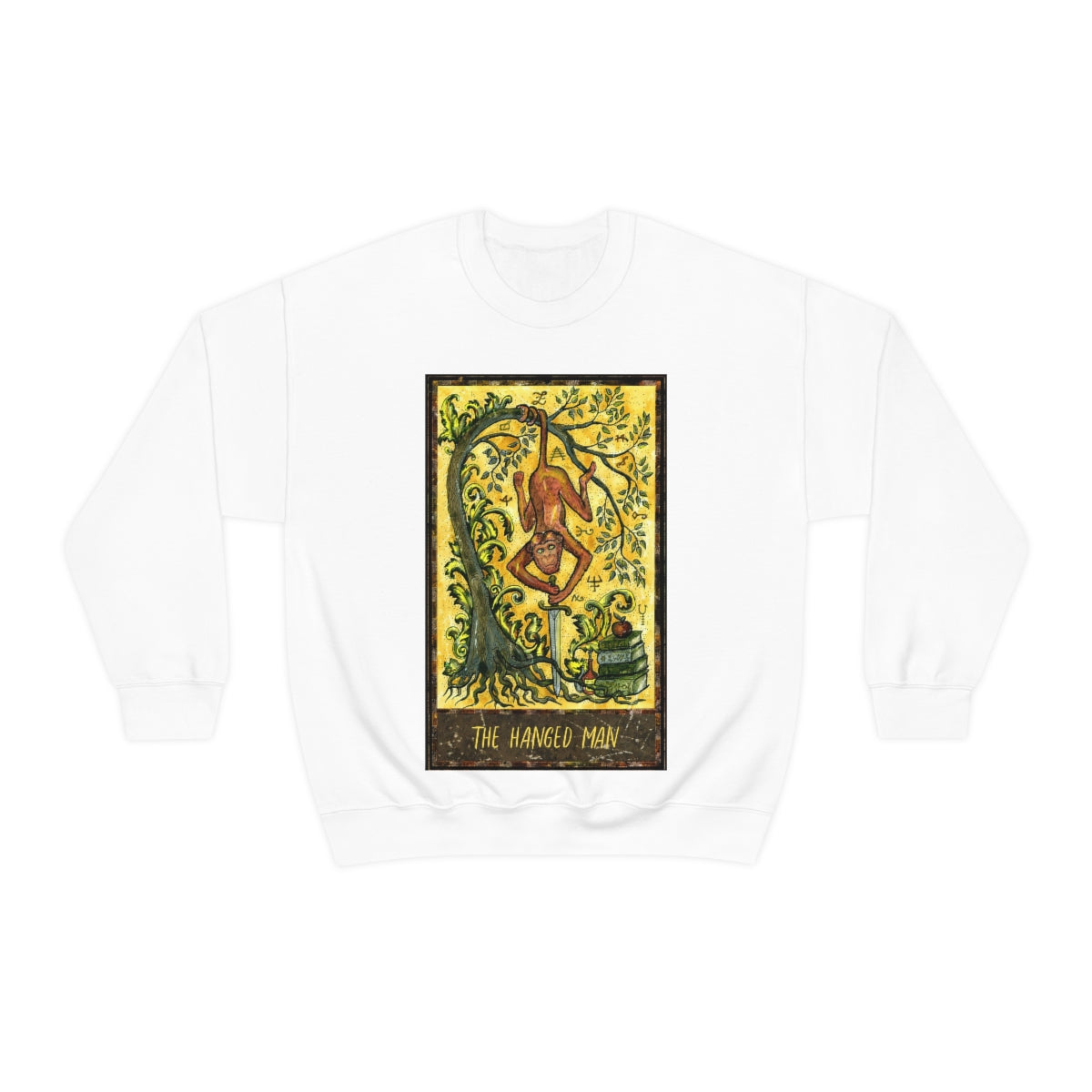 White The Hanged Man Tarot Card Sweatshirt