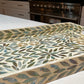Close up of the Turquoise Rectangle Flower Pattern Mother of Pearl Tray on the kitchen counter